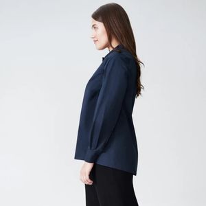 Navy button down shirt (Canna Hi-Low Shirt)